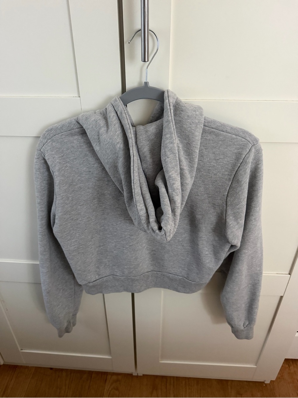 Brandy Melville Heather Gray Cropped Zip Hoodie - Picture 2 of 2